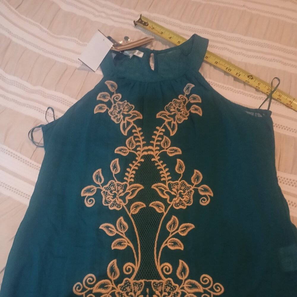 NWT Teal sheer sleeveless top